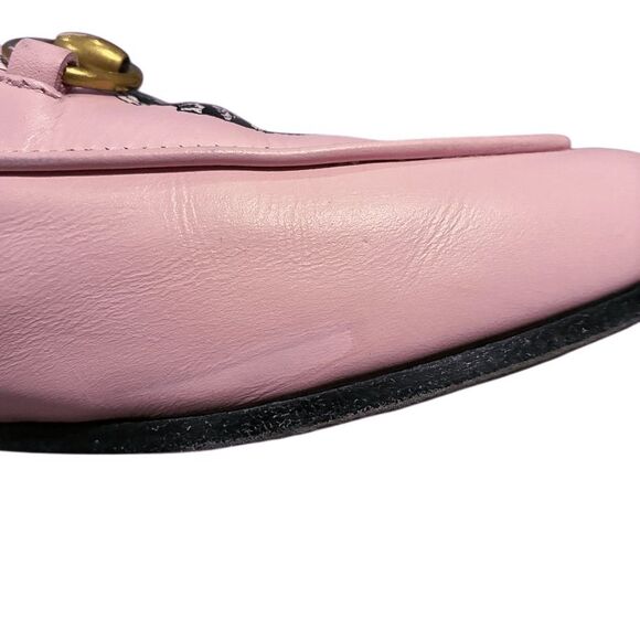 Gucci Brixton Horsebit Loafers Women's EU 36 US 6 Pink Leather Slip On Flats - Picture 5 of 11